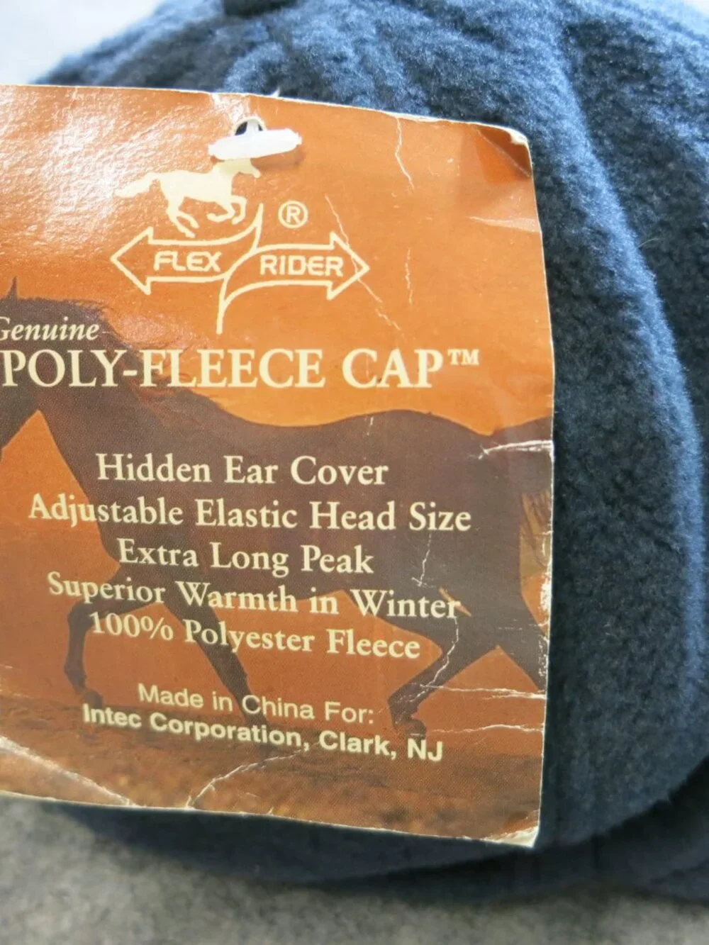 Flex Rider 100% Poly-Fleece Equestrian Cap Winter Hat Hidden Ear Flaps L Beak